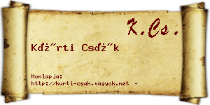 Kürti Csák névjegykártya